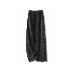 여성 러블리 바지 슬랙스 차콜 호피 와이드 겨울 기모 캐주얼 감 통 다올4