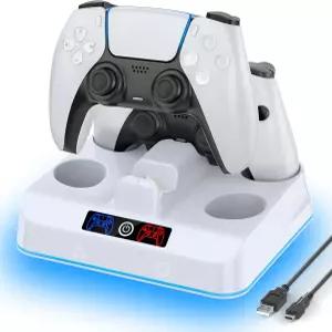 OIVO PS5 컨트롤러 충전기 스테이션 소니 플레이스테이션 5 듀얼센스/엣지 리모컨과 호환되는 드롭 앤 고