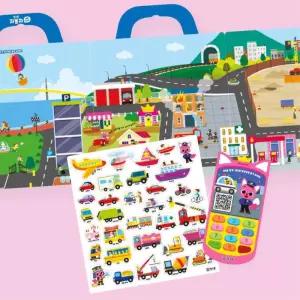 펼쳐지는 도로그림 말랑 자동차 스티커북 단체선물 유치원