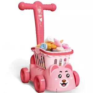 여아 긴손잡이 강아지 쇼핑카트 음식장난감 교회 신나는