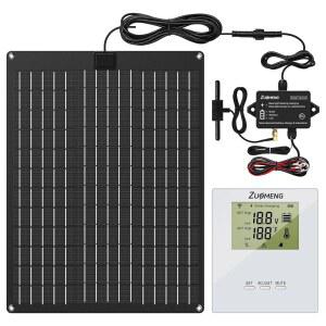 [미국배송] 무선 원격 모니터 유지보수 펄스 및 MPPT 충전 컨트롤러 12V 납축 배터리의 실시간 전압 온도 모니터링 HSCM-03이 포함된 ZUOMENG 20W 태양광 배터리 충전기 장치