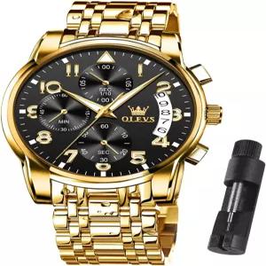 OLEVS 남성 방수 스테인리스 스틸 조절 팔찌 시계 쿼츠 아날로그 패션 비즈니스 클래식 손목시계의 캐주얼