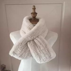 토끼털 목도리 천연 리얼 여성용 모피 머플러 겨울 스카프 여자 쁘띠목도리 선물 부드러운