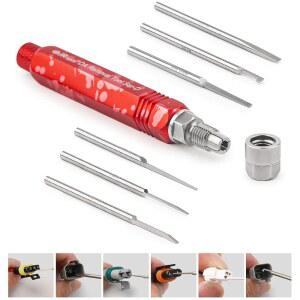 [미국배송] 6PCS 교체 팁이 포함된 JRREADY ST5258 전기 핀 추출기 도구 키트 AMP/METRI PACK/TE/JST/DEUTSCH 커넥터 자동차 수리 하네스 터미널에 완벽한 제거