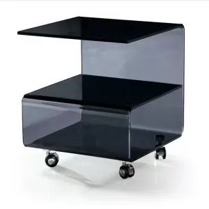 강화유리 이동식 티테이블 탁자 틈새 사이드테이블 협탁 달린 2단 소파옆