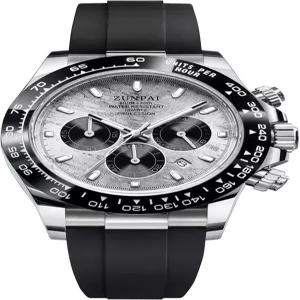 센스톤 남성 시계 팬더 크로노그래프 다이얼 패션 쿼츠 무브먼트 손목시계 아날로그 비즈니스 방수