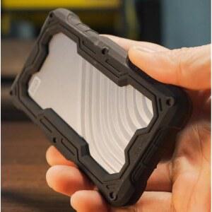 웨스턴 디지털 WD 마이 패스포트 SSD 휴대용 FATBEAR 튼튼한 고무 범퍼 케이스 하드 드라이브 헤비 듀티 충격 방지 프레임 보호 케이스(블랙)