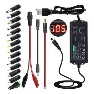 가변 전원 공급 장치, AC/DC, 3V-24V, 3A, 72W, 3V, 5V, 6V, 9V, 12V, 18V, 20V, 24V AC to DC 컨버터, 미국 플러그, 100V-240V