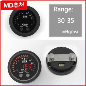 52MM S 시리즈 부스트 게이지 빨간색 표시등이 있는 초박형 원형 LED 디스플레이 진공 터보 미터 -30psi~ 3