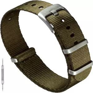 벤치마크 안전벨트 나일론 시계 밴드 - 남녀용 프리미엄 방수 탄도 원피스 밀리터리 색상 및 너비 선택
