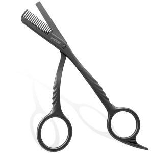 빗이 달린 눈썹 다듬기 가위, 절단기 제모 면도기, 여성용 다듬기, 남성 스타킹 스터퍼 선물(블랙)