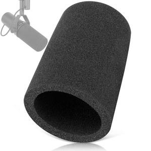 SM7B용 크롬라이브 윈드스크린, 슈어 SM7B와 호환되는 마이크 팝 필터, 폼 커버 교체, 소음 감소용 윈드 폼, 블랙