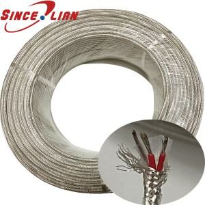 PT100 3 코어 실버 도금 차폐 고온 와이어 열전대 케이블  핀 PTFE 보상