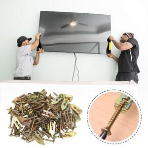 40/60/80/100피스 셀프 드릴링 석고보드 앵커 나사 포함 헤비 듀티 아연 도금 TV 선반  프레임 장착용