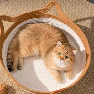 고양이소쿠리 라탄 캣바구니 놀이터 숨숨집 매트 캣 하우스 바구니