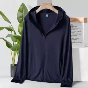 겨울옷 썸머룩 집업 후드 점퍼 네이비 자외선 남성 (WFK9I47)