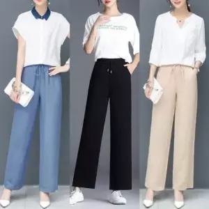 고품질 여름바지 핀턱와이드팬츠 여성 와이드슬랙스 팬츠 린넨바지 (WFK9YP6)