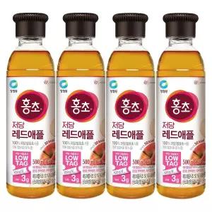청정원 홍초 저당 레드애플 500ML x 4개음료수 발효 식초 사과 과일