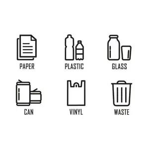 분리수거통 방수 스티커 재활용 라벨 6종 쓰레기 분리수거 (WFKA8IQ)