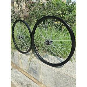 26인치 자전거 휠 세트 더블 레이어 알루미늄 합금 10G 36 스포크, 림 로드 크루저 휠(림 크기 22.44인치)