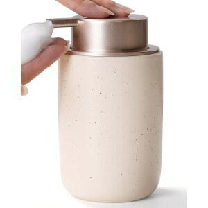 보시룬라이프 폼 비누 디스펜서 - 욕실용 세라믹 발포 핸드 현대식 농가용 소형 로션 펌프 디스펜서(애프리콧, 펌프)