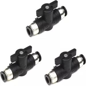 3 /8 푸시 커넥트 밸브 CEKER /8인치 OD 퀵 튜브 피팅 공압 유니온 스트레이트 공기 흐름 제어 3팩