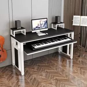 미디데스크 테이블 선반 책상 미디 작곡 녹음실 A형 원목