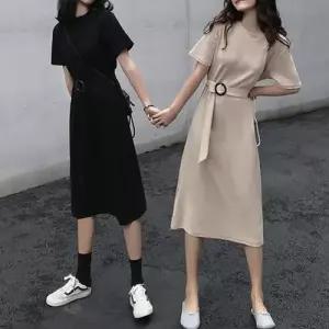 심플룩 베이직 허리벨트 디테일 잘록 단아한 원피스 WAE0E0A