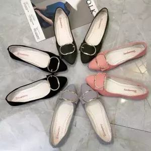 [하프클럽/]여성 빅사이즈 스웨이드 리본 플랫 구두 단화 신발 컴포트 슈즈