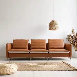 UND 듀오 이태리 천연면피 + 기능성패브릭 4 인 소파 코스트코 잡화마켓2512