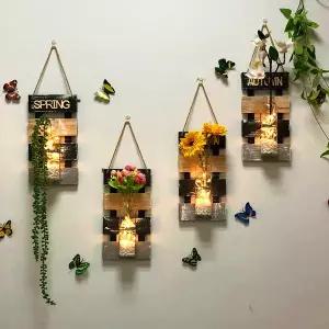 감성 인테리어 액자 빈티지 화분 디자인 꽃병 포인터 거실 TV 배경 벽 장식 수경 재배 가정용 벽걸이 나무