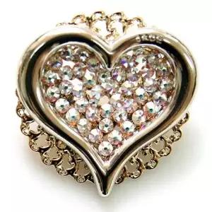 크리스탈 하트 브로치 W00BA95