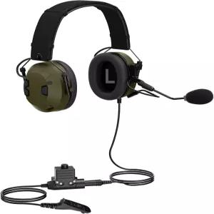 stdgove 전술 무전기 토키 사운드 픽업 소음 감소 헤드폰 사냥용 에어소프트 이어머프 사격 귀 보호 마이크