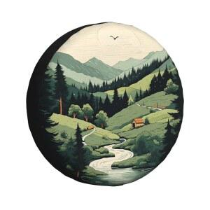 RV 트레일러용 야외 조경 예비 타이어 커버, 방수 캠퍼 휠 방진 보호대, 유니버설 핏 SUV 트럭 여행 트레일