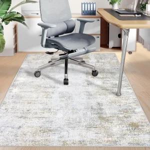 하드우드 바닥/타일 바닥용 캡슬패드 사무용 의자 매트 47 x59 논슬립 책상 로우 파일 컴퓨터 게이밍 러그