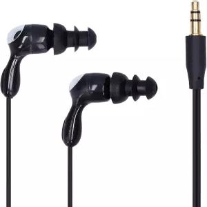 PUSOKEI 짧은 코드 헤드폰 IP68 인이어 트리 이어플러그 이어폰 수영 서핑 러닝에 적합 (블랙)