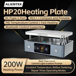 ALIENTEK HP20 핫 플레이트 프리히터 미니 소형 호환 히팅 납땜 스테이션 PD3.1 디지털 일정 온도 350 °