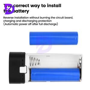 업그레이드된 TYPE-C 포트 2구 무납땜 파워뱅크 케이스 18650 보관함 정리함 파워 키트 역전 방지 DIY 5V2A