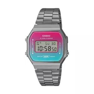카시오 A168WERB-2A 그라데이션 디지털 스퀘어 레트로 공용 메탈 시계