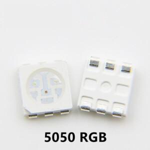 5050 RGB SMD LED PLCC-6  자동차  보트  자전거 DIY용 발광 다이오드 램프 비드  레드  블루  그린  3 칩