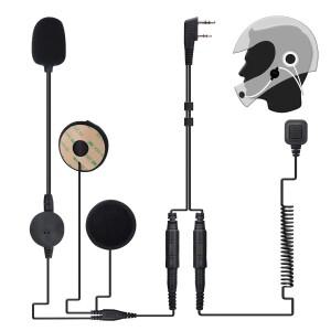 바이크 오토바이 헬멧 헤드셋 2핀 양방향 라디오 이어피스 (핑거 PTT 및 마이크 포함) 바오펑 UV-5R UV-32