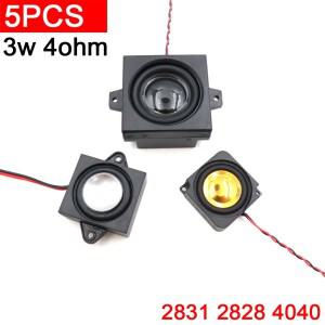 5개 2831 2828 4040 캐비티 4옴 3W 스피커 전체 주파수 4Ω 베이스 오디오 2P 케이블 DIY
