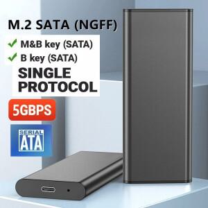 외장 솔리드 스테이트 인클로저 어댑터 M.2 NGFF SATA SSD USB 3.1 C타입 Gen 1 5Gbps 2280 2242/2230 B M