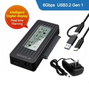 스마트 호환 디지털 디스플레이 2.5/3.5인치 하드 드라이브용 USB 3.1 어댑터 케이스 간편한 케이블 및 전