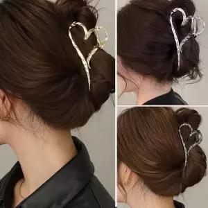 [하프클럽/셀러허브_여성트랜드패션]메탈 핀 머리 삔 큰 반묶음 헤어집게