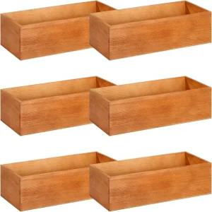 브리우디 6팩 12인치 나무 디스플레이 박스 팔레트 빈 상자 보관함 가정용 사무용품 공예품 CD 보관 장식