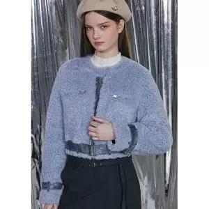 [에고이스트]EQ4MZ161페이크퍼라운드넥크롭무스탕_DJ