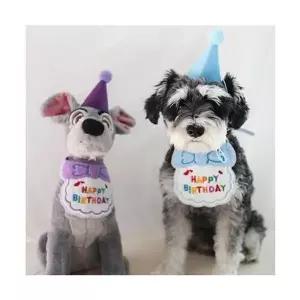 [하프클럽/]강아지 생일 모자 케이프 세트 SET 파티 애견 고양이 꼬깔모자 파