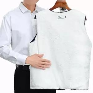 정장 셔츠 위에 가볍게 입을 수 있는 따뜻한 안감 양털 퍼 조끼 베이직한 겨울 방한 아이템