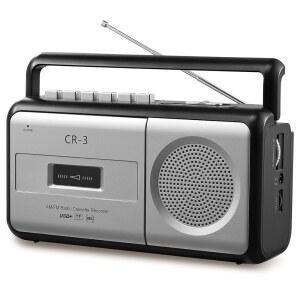 DGXWLW 휴대용 카세트 플레이어 붐박스 AM/FM 라디오 스테레오, 라우드 스피커가 장착된 빈티지 카세트 테이프 플레이어 레코더, 가정용 또는 실외용 AC 또는 4C 배터리로 구동되는 3.5mm 이어폰